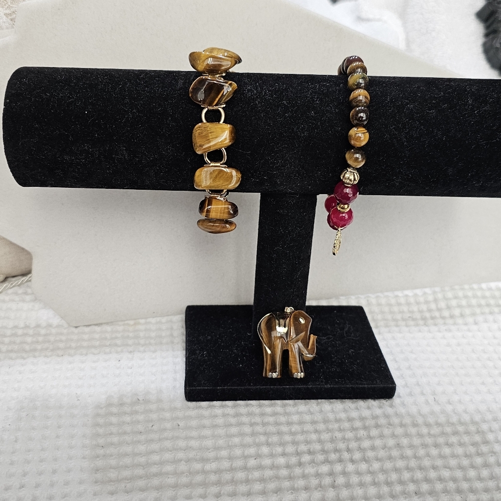 Tiger's Eye Bracelets and Pendant Bundle Set Vintage - Picture 3 of 14